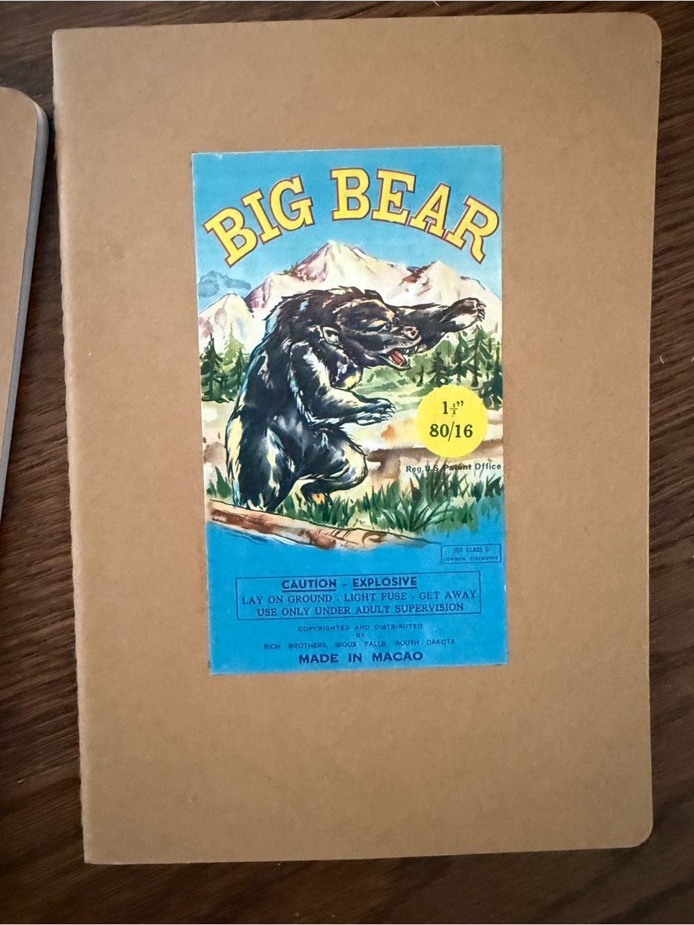 Big Bear Journal Tablet Art Writing - Blue and Brown NEW
